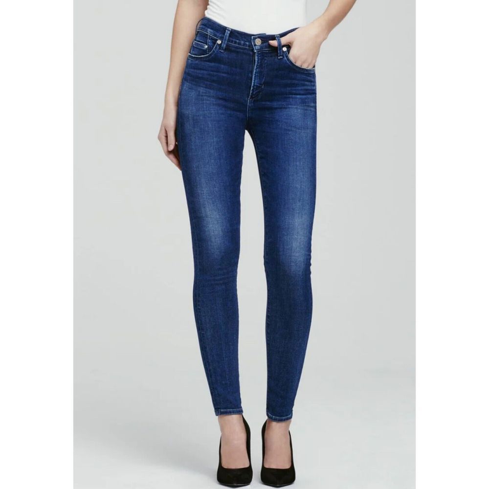 Citizens Of Humanity ROCKET HIGH RISE SKINNY Blue Jeans Size 25 Petite $238